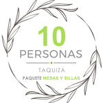 Paquete 10p Mesas y Sillas + Taquiza